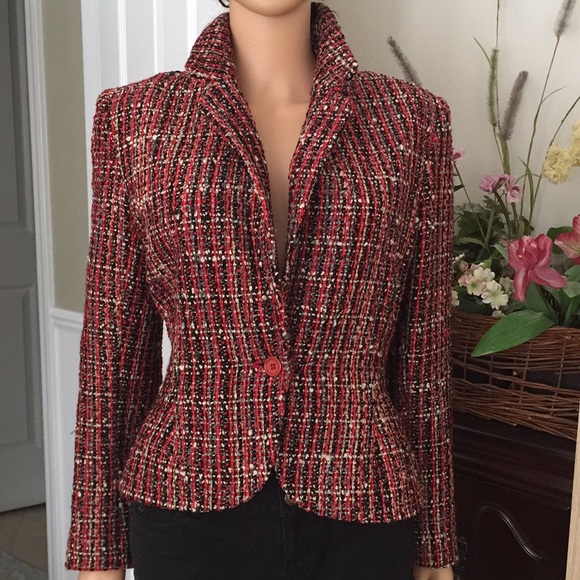 SOLD!!! RODIER red, black, white jacket vintage - Picture 2 of 7